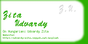 zita udvardy business card